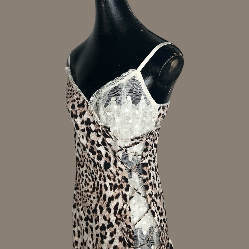 NWT E&I The Label Leopard Print Spaghetti Strap Dress - Picture 2 of 15